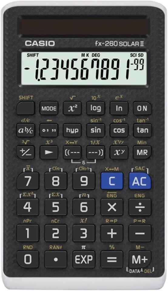Casio FX-260-PK Solar II Fraction Scientific Calculator