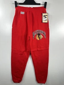 BNWT Vtg 90s Lee Sport Kids Boys Chicago Blackhawks Red Sweatpants Size Medium - Picture 1 of 9