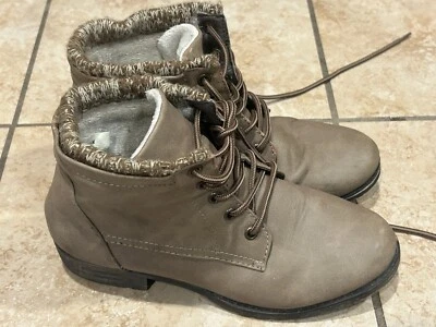 Sporto Boots Womens 7.5 M Loly Ankle Booties Lace Up  Faux Fur Leather Round - Image 1 of 4