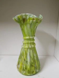 Legras? Splatter Art Glas End Of Day Weizen Vase Stil Sellerie Grün - Bild 1 von 5