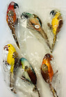 Vintage Artificial Birds Set of 6- Crafts Floral Wreath Tree Decor NIP with Wire