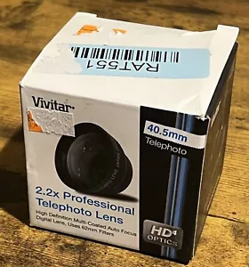 Vivitar 40.5mm  2.2x TELEPHOTO CAMERA LENS - VIV-40.5T - Includes Pouch & Caps - Picture 1 of 5