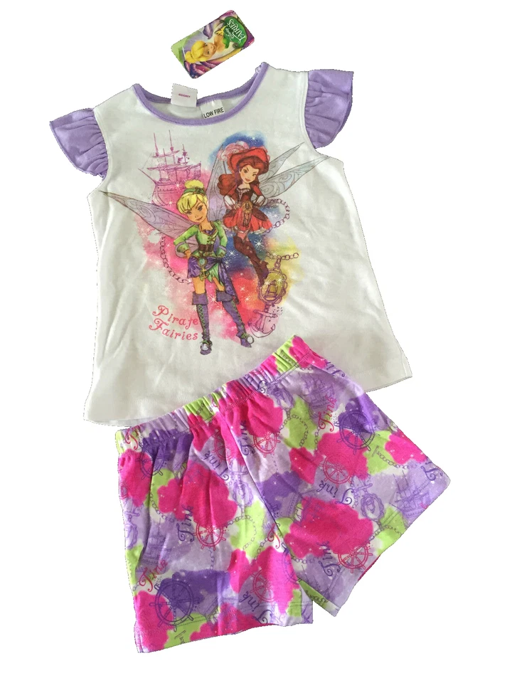 BNWT Girls Sz 6 Pretty Disney Fairies Short Summer Style Stretch PJ Pyjamas - Image 1 of 1