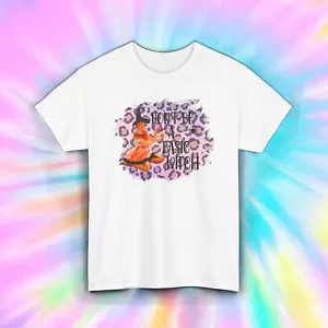 Basic Witch Halloween T-Shirt Funny Pin-Up Retro Spooky Tee S-5XL - Picture 1 of 10