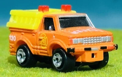 Micro Machines Rescue DATSUN 720 Pickup Orange/ Yellow Ladder 1988 Galoob - Image 1 of 4