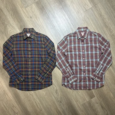 Blusa Diane Von Furstenberg Camisas A Cuadros Abotonadas Vintage Años 80 Talla 8 Lote De 2 Foto 1 de 4