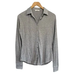 Rag & Bone Gray Button Down Shirt Ribbed Women’s Size XS Casual Minimalist - Picture 1 of 9