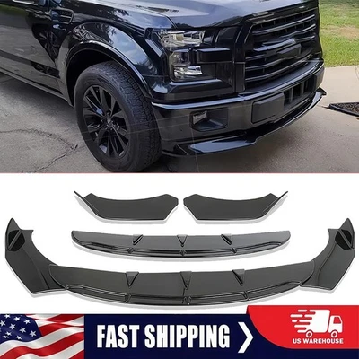 Kit de carrocería de alerón labial de parachoques delantero para camioneta Ford F150 F-150 1975-2023 brillante Foto 1 de 4