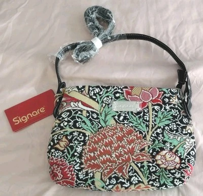 NWT Signare Tapestry Crossbody Sling Bag Shoulder Purse Floral Bright Exotic - Image 1 of 4