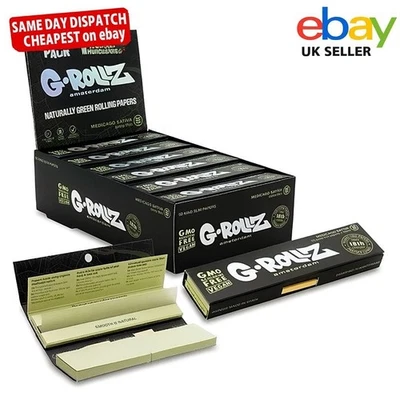 G-ROLLZ G- Rollz Amsterdam Green Rolling Paper 32+18 Free Natural Hemp GMO Free Vegan