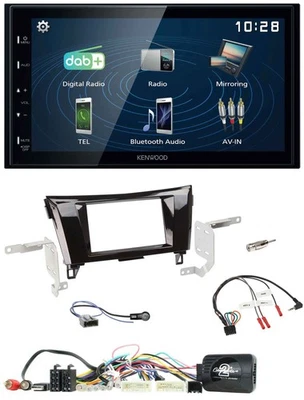 Kenwood 2DIN Bluetooth Lenkrad USB DAB Autoradio für Nissan X-Trail Qashqai 14-1 - Bild 1 von 4
