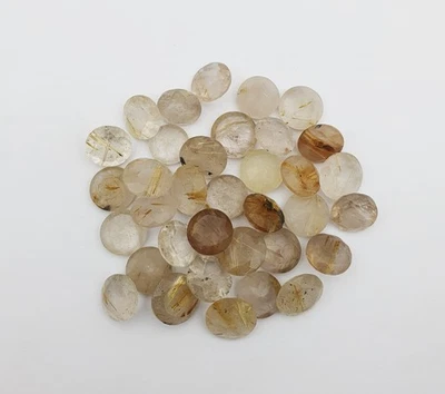 Natural Golden Rutile Quartz Loose Stone Round Cut 12-13 MM 101 CT 18 Pcs - Image 1 of 4