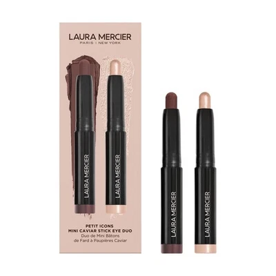 Laura Mercier PETIT ICONS Mini Caviar Stick EYESHADOW DUO Dark Cacao & Rose Gold - Image 1 of 3