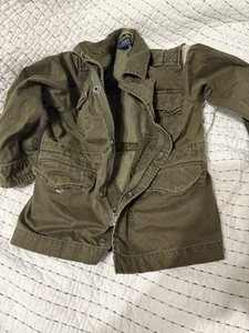 Polo Ralph Lauren Green Military Jacket Coat USA Flag Patch Boys sz 5 - Picture 1 of 5