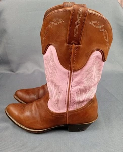 Durango Western Boot Women Shoe Size 8.5M Pink Leather Cowboy Point J Toe RD4332 - Picture 1 of 24