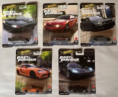 Hot Wheels Premium Fast & Furious Lote X5 Skyline GT-R 240SX Cargador Supra CCXR. Foto 1 de 4