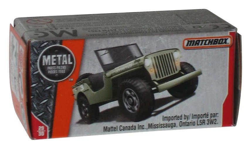 Matchbox Verde '43 Jeep Willys (2017) Power Grabs Scatola Giocattolo 121/125 - Immagine 1 di 1