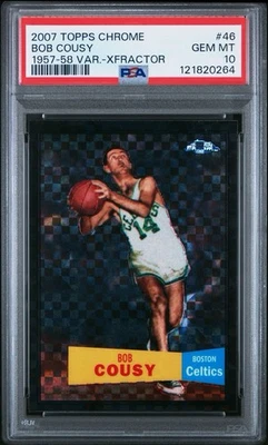 2007-08 Topps cromo 1957-58 variación Bob Cousy negro factor X #46/50 Foto 1 de 2