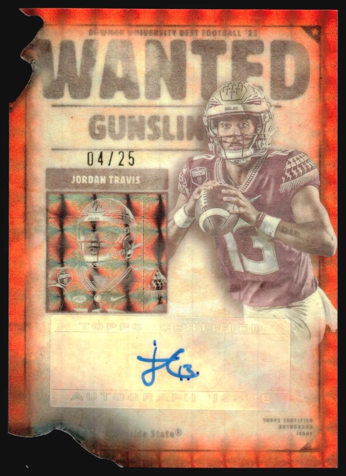 2023 Wanted Gunslinger JORDAN TRAVIS Orange Geometric Refractor Auto /25 #GS-JT - Image 1 of 2