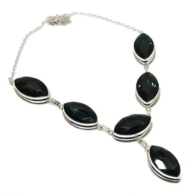 Collana con gioielli in argento sterling 925 etnico pietra preziosa... - Immagine 1 di 4