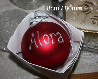 Personalised Christmas Xmas Baubles Balls Handpainted Any Name 80mm / 8cm - image 1 of 4