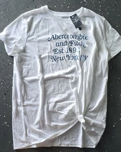 Abercrombie Kids Girls Logo T Shirt Size 17/18 White New! NWT - Picture 1 of 4