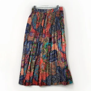Take Two Maxi Skirt Large Drawstring Paisley Hippie Boho Peasant Festival - Picture 1 of 8