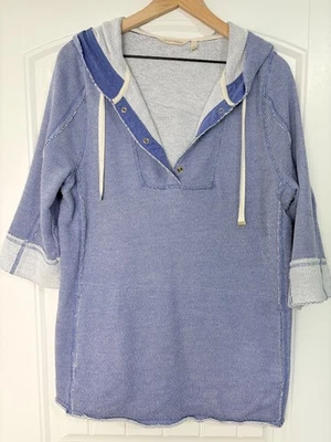 Pullover para mujer SOFT AROUND grande Just Beachy azul/blanco con broches de presión Foto 1 de 4