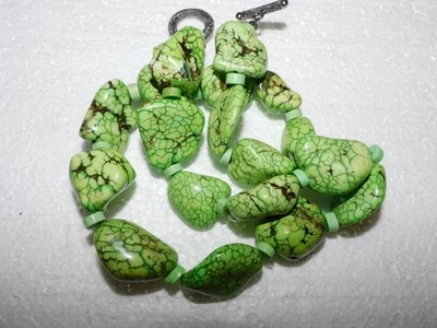 INCREÍBLE COLLAR DE CUENTAS TURQUESA VERDE LIMA Foto 1 de 4