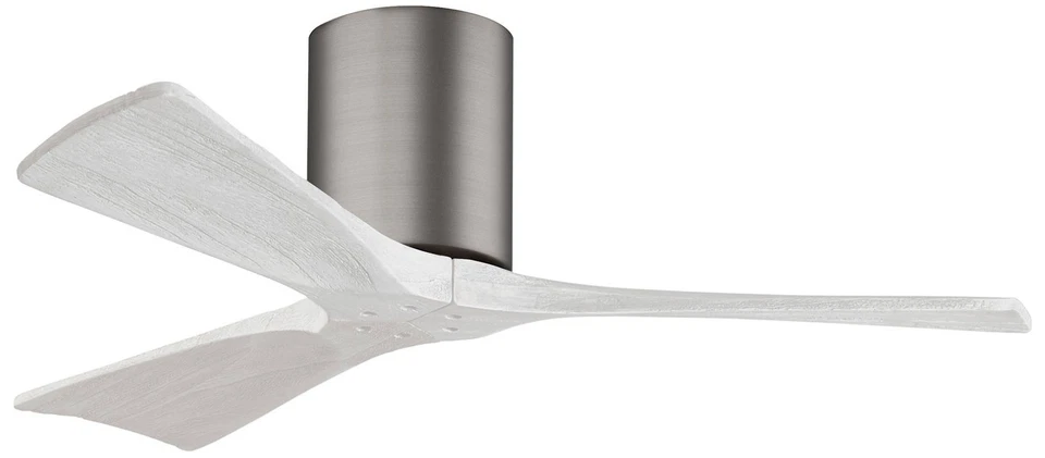 42" Matthews Irene 3H Pewter and White Remote Hugger Ceiling Fan - Image 1 of 1