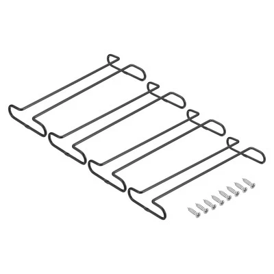 Wine Glass Rack Under Cabinet, 4Pcs 10-Inch for 5mm Stemware Column, Black - Imagem 1 de 4