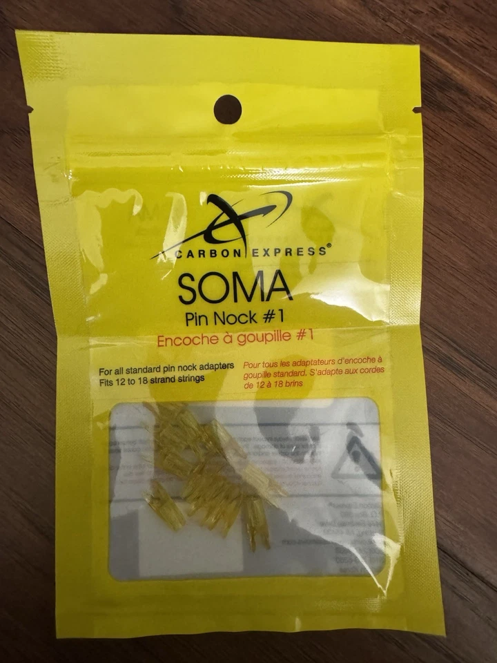 Carbon Express Soma Pin Nock #1 Yellow Fits 12-18 Strand Strings - Image 1 of 2