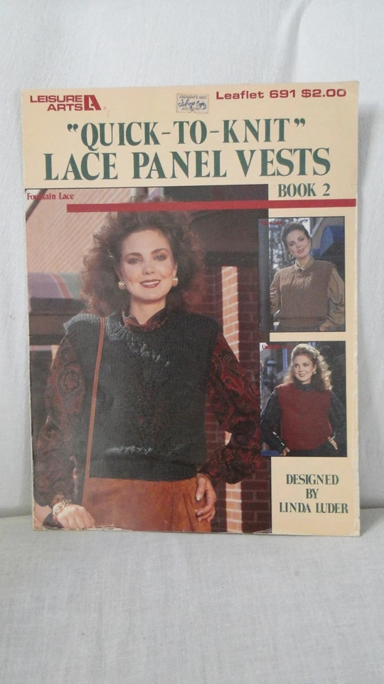 Leisure Arts QUICK-TO-KNIT LACE PANEL VESTS BOOK 2 Leaflet 691 - Image 1 of 1