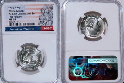 2025 D Althea Gibson 25c NGC MS 68 American Women Quarter FIRST RELEASES - Image 1 of 3