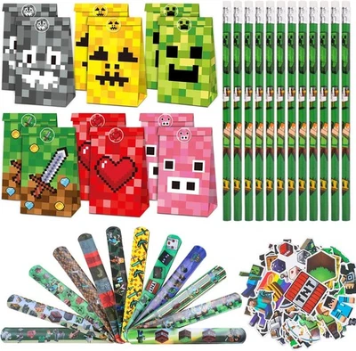 RNHDLY Pack de 86 Bolsas de Fiesta para Videojuegos Mineros, Bolsas de Pixel Niños...  Foto 1 de 4