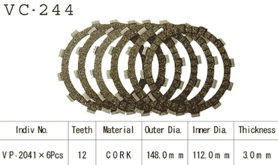 Комплект трения сцепления 1980 Yamaha YZ250 Competition Dirt Bike Vesrah - Изображение 1 из 2