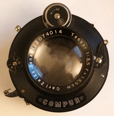 Lente Carl Zeiss Jena Tessar 13,5 cm 135 mm f3,5 en obturador Compur Foto 1 de 4