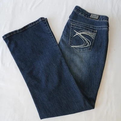 EARL JEAN Bota Corte Acampanado Bordado Bolsillos Traseros Mujer Talla 12 34x29  Foto 1 de 4