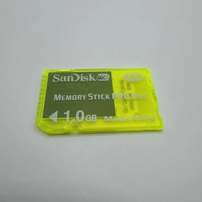 SanDisk Memory Stick Pro Duo 1GB Green Yellow Used  - Image 1 of 2