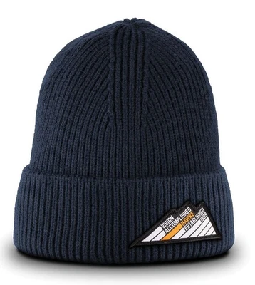 Hawke Optics Knit Beanie Hat (Three Peaks Patch) in Dark Blue  #99327 (UK)  BNIP - Image 1 of 4