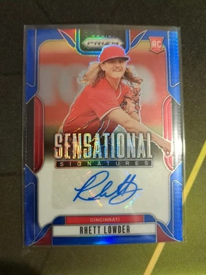 Rhett Lowder, 2025 Panini Prizm Sensational Signatures Blue /49 #PS-RL Auto Reds - Image 1 of 2