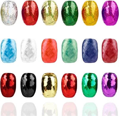 18er Ringelband Set mit bunten Farben je 20 Meter - Geschenkband Kräuselband - Bild 1 von 4