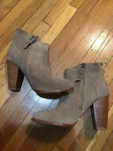Luxe Joie Ladies Size 6.5/36.5 Light Tan Suede Ankle Boots,Zipper Closure - Picture 1 of 4