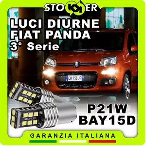 COPPIA LUCI DIURNE POSIZIONE LED P21W BAY15D 6000K CANBUS FIAT PANDA 3° SERIE - Foto 1 di 13