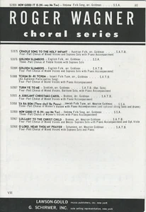 Vintage Sheet Music 1976 Roger Wagner Choral Series - Picture 1 of 2