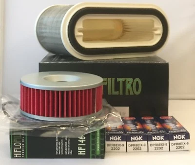 Service Kit For YAMAHA VMAX 1200 (1985 to 1995) Air / Oil Filter & Iridium Plugs - Image 1 of 4