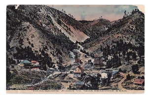 Deadbroke Mining Co. Cerca de Deadwood, S D imagen en color pegada a postal c.1910 - Imagen 1 de 2