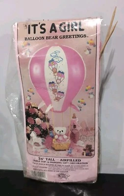 气球熊问候 "It's a Girl" 24"" 充气装饰 - 复古,全新 — 第 1/3 张图片