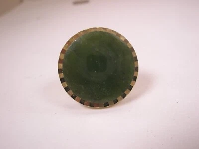 Genuino Piedra de Jade Verde ÚNICO Vintage SWANK Gemelo Reemplazar perdido/roto zL14 Foto 1 de 4