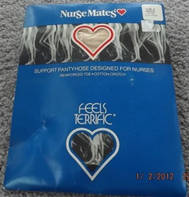 Pantimedias vintage Nurse Mates en blanco talla C nuevas Foto 1 de 2